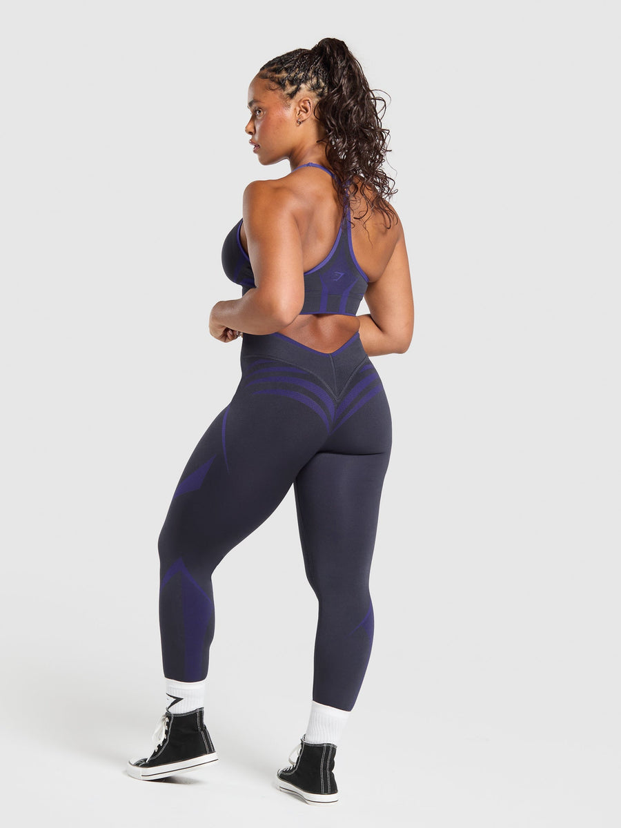 Gymshark Apex Lift Seamless Leggings — Heavy Blue/Cobalt Purple — 4