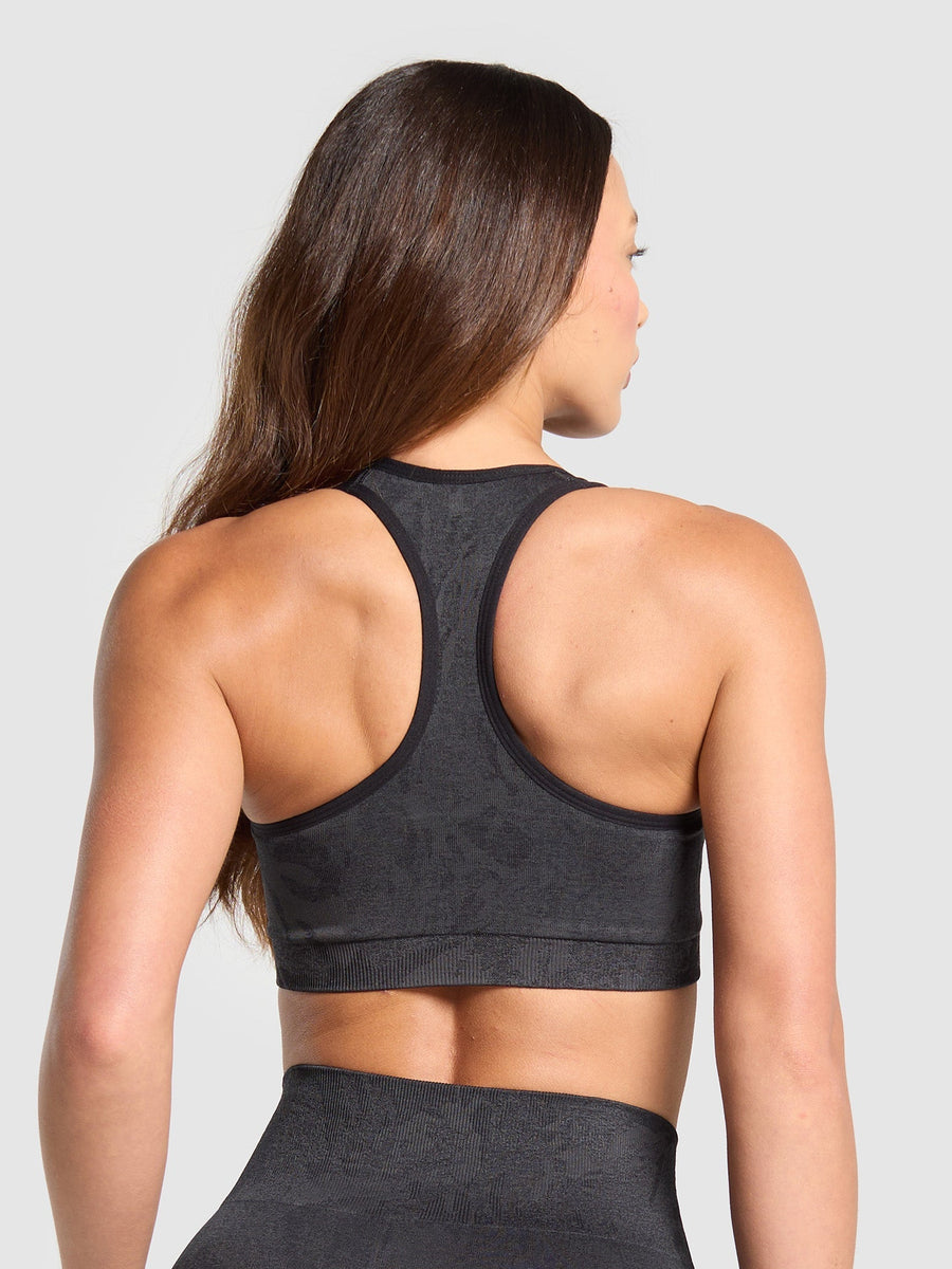 Gymshark Adapt Camo Racer Back Sports Bra — Asphalt Grey/Black — 2
