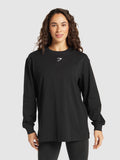 Gymshark Fraction Long Sleeve T-Shirt — Black/White — 2
