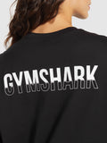 Gymshark Fraction Long Sleeve T-Shirt — Black/White — 5