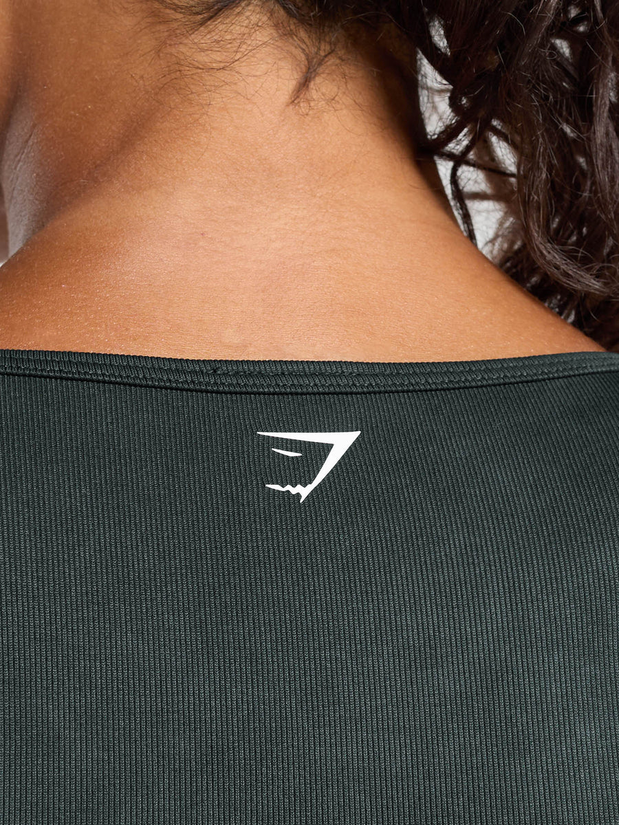 Gymshark Gains Seamless Washed Crop Top — Black — 5