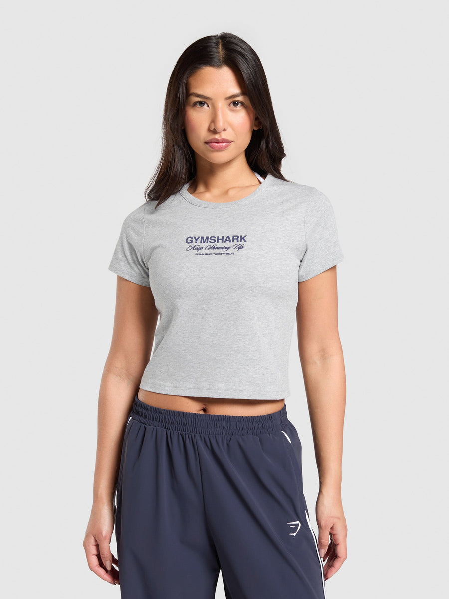 Gymshark EST 2012 Graphic Baby T-Shirt — Light Grey Core Marl — 1