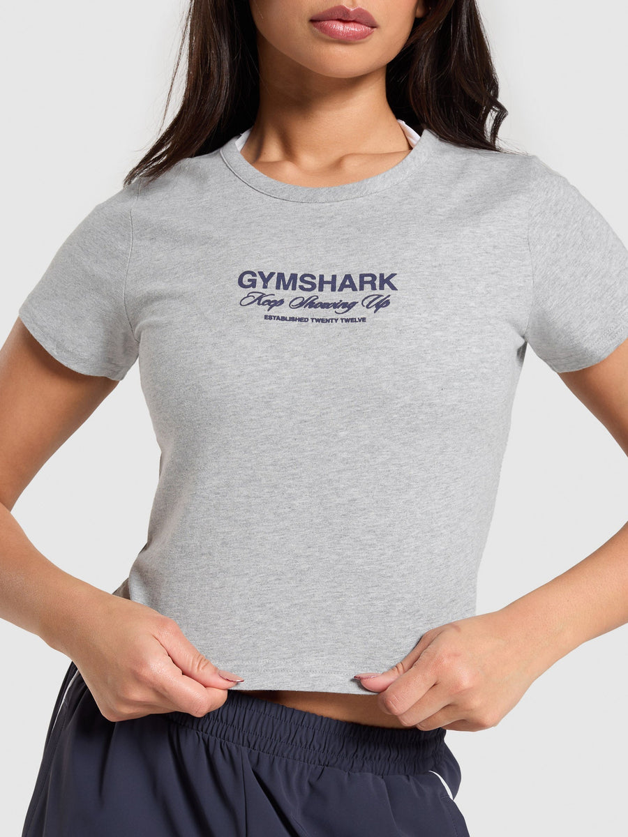 Gymshark EST 2012 Graphic Baby T-Shirt — Light Grey Core Marl — 5