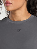 Gymshark Back Gains Graphic Oversized Tee — Graphite Grey — 4