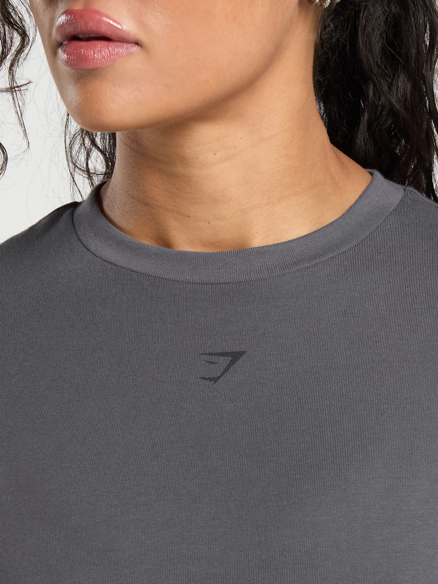 Gymshark Back Gains Graphic Oversized Tee — Graphite Grey — 4