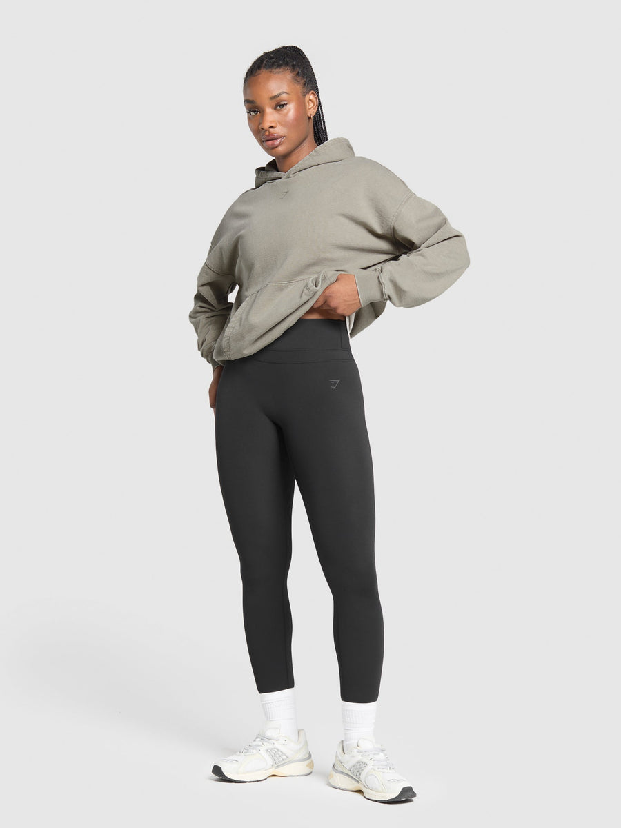 Gymshark 66 Washed Graphic Oversized Hoodie — Linen Brown/Wash — 4