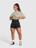 Gymshark 66 Washed Graphic Oversized T-Shirt — Linen Brown/Wash — 4