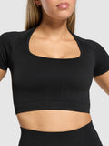 Gymshark Corset Seamless Crop Top — Black — 5