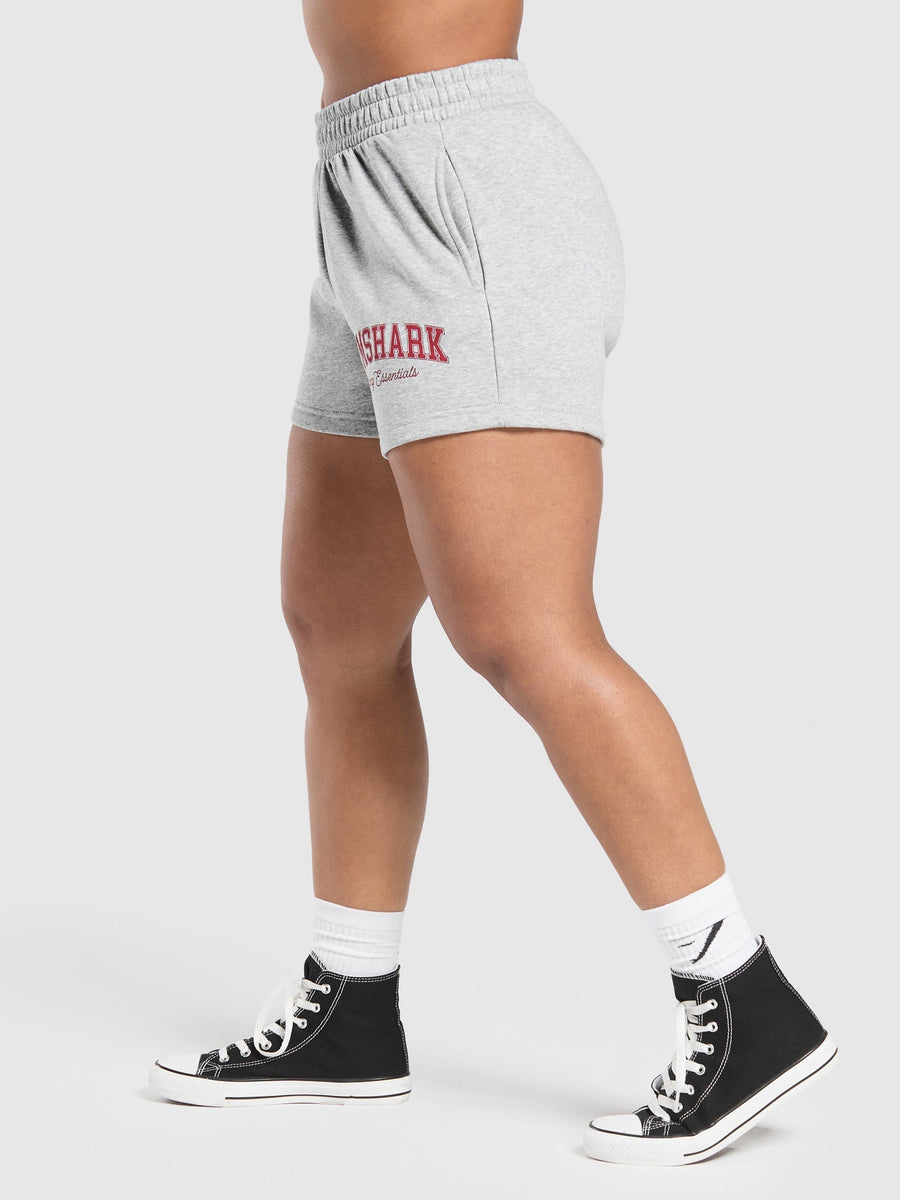 Gymshark Lifting Essentials Graphic Brushed 4' Shorts — Light Grey Core Marl — 4