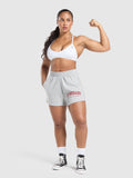 Gymshark Lifting Essentials Graphic Brushed 4' Shorts — Light Grey Core Marl — 5