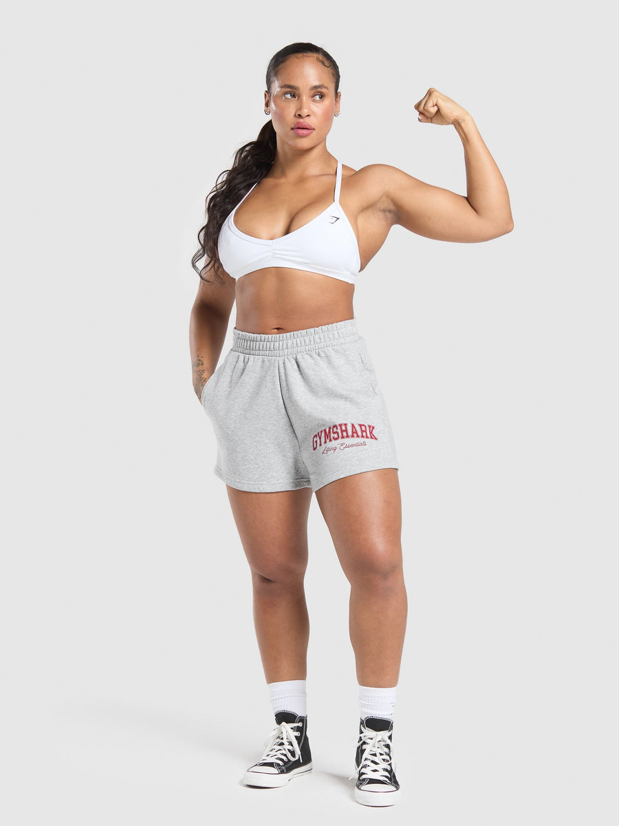 Gymshark Lifting Essentials Graphic Brushed 4' Shorts — Light Grey Core Marl — 5