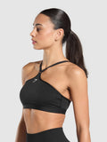 Gymshark Halter Neck Sports Bra — Black — 3