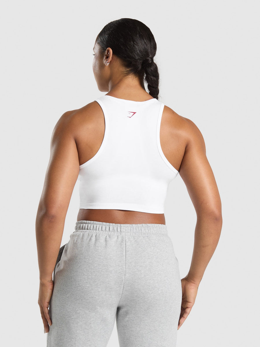 Gymshark Lifting Essentials Graphic Tank — White — 3