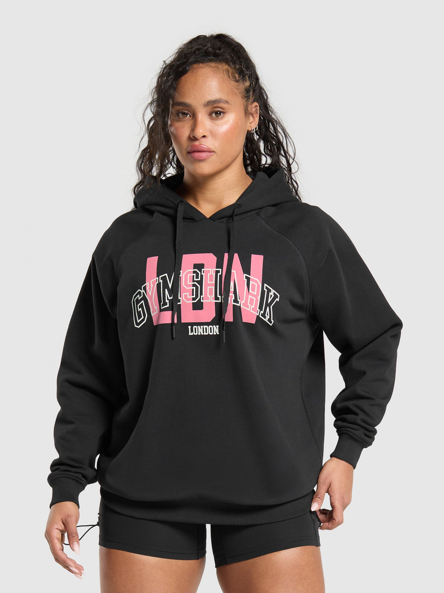 Gymshark London City Oversized Graphic Hoodie — Black — 1