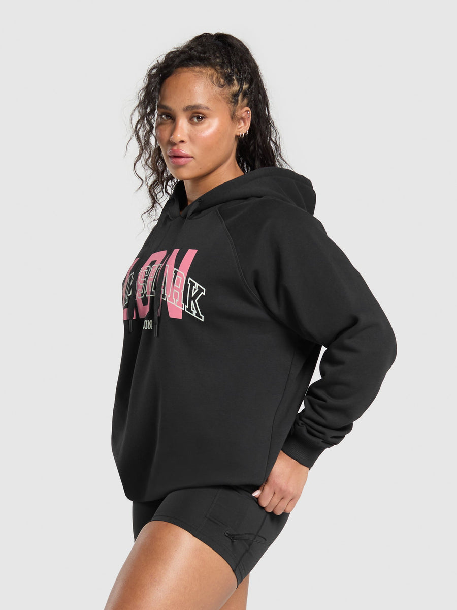 Gymshark London City Oversized Graphic Hoodie — Black — 3