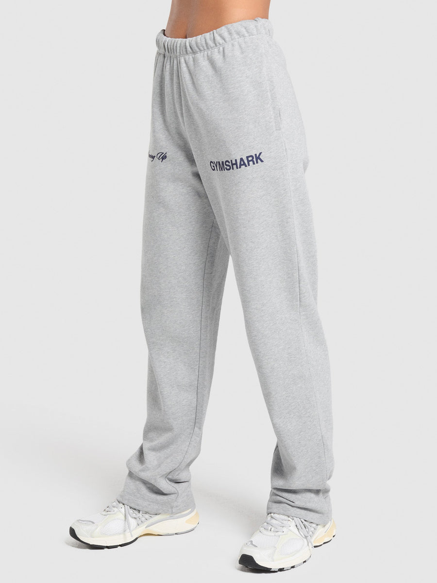 Gymshark EST 2012 Graphic Straight Leg Joggers — Light Grey Core Marl — 1