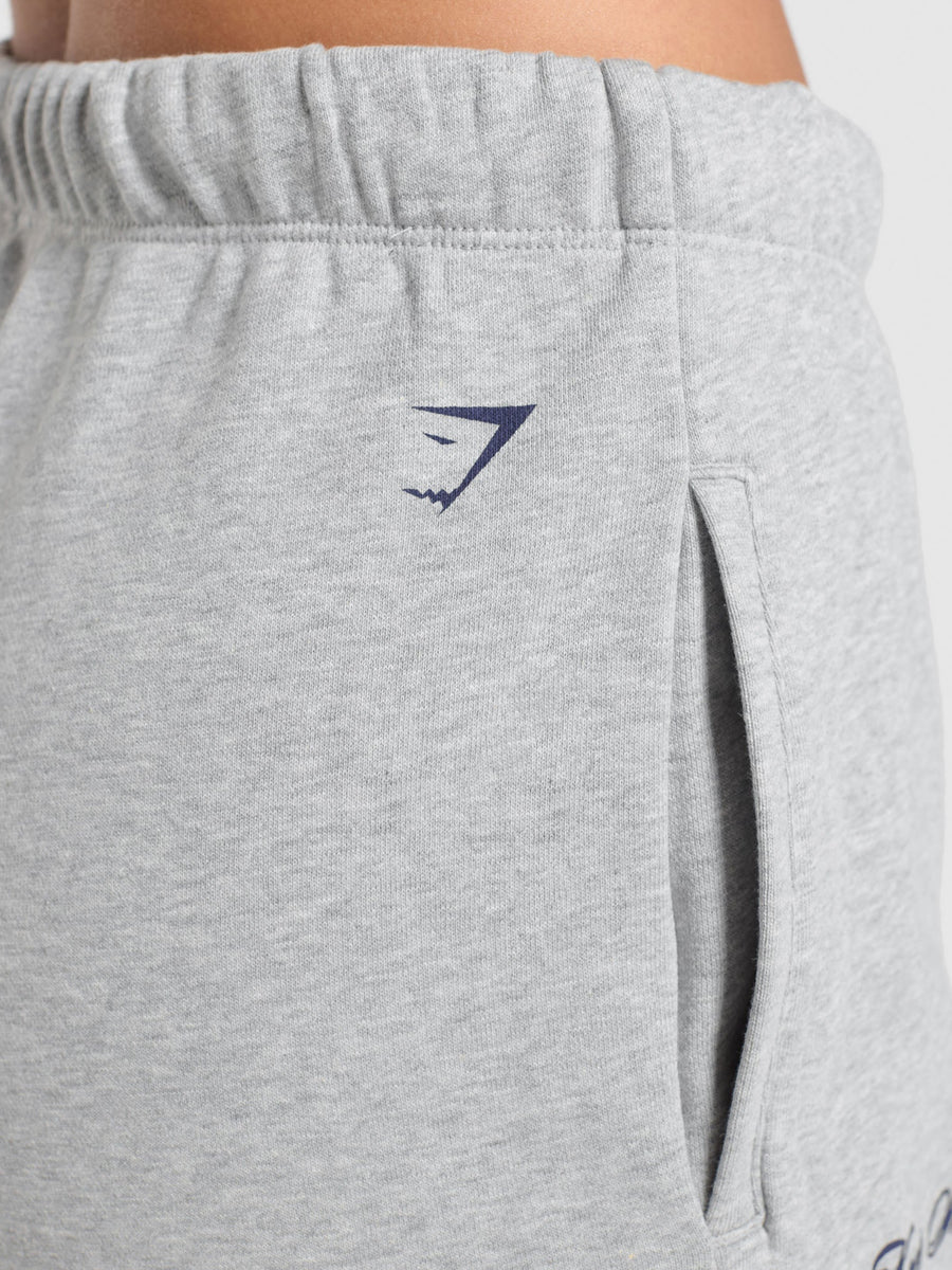Gymshark EST 2012 Graphic Straight Leg Joggers — Light Grey Core Marl — 6