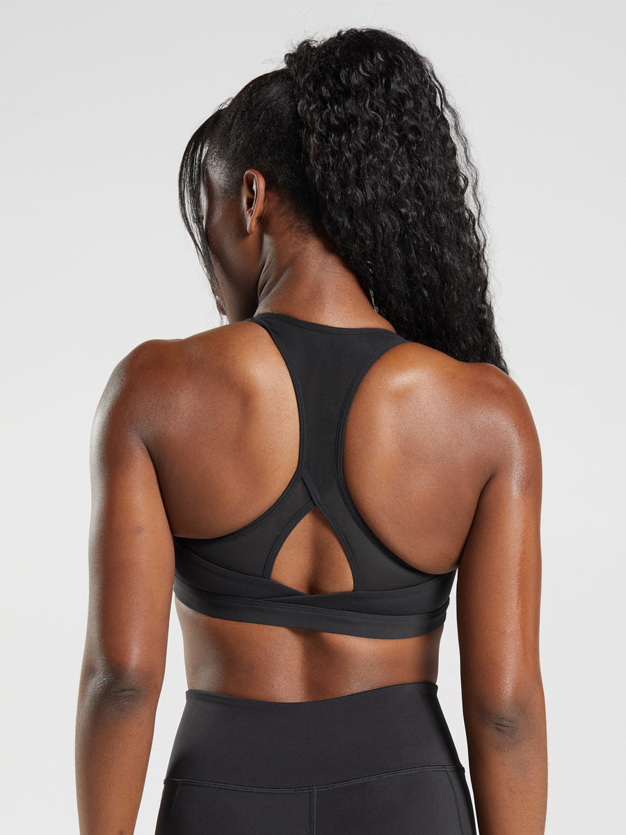 Gymshark Crossover Sports Bra — Black — 2