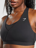 Gymshark Crossover Sports Bra — Black — 3