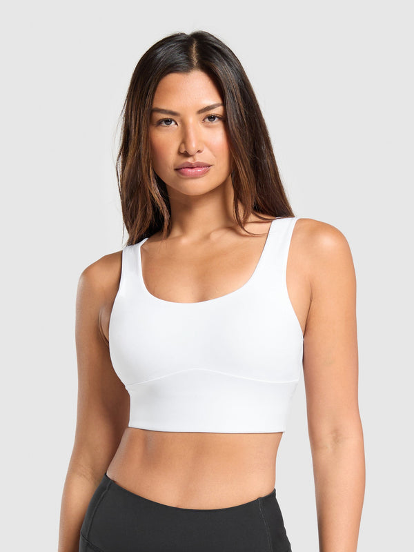 Gymshark Longline Sports Bra — White
