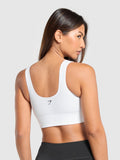 Gymshark Longline Sports Bra — White — 2