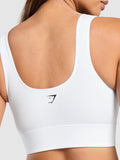 Gymshark Longline Sports Bra — White — 6