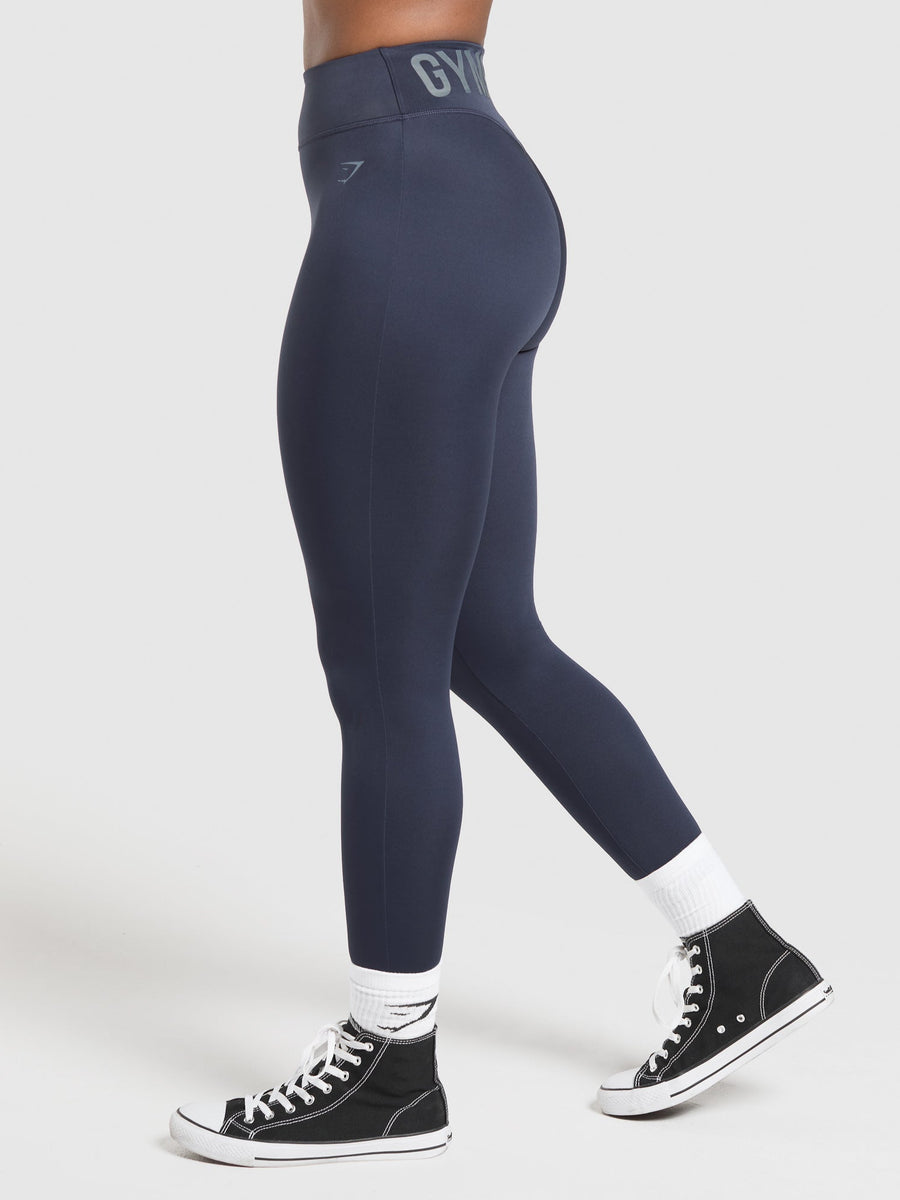 Gymshark Wordmark Graphic Leggings — Heavy Blue — 3