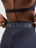 Gymshark Wordmark Graphic Leggings — Heavy Blue — 6