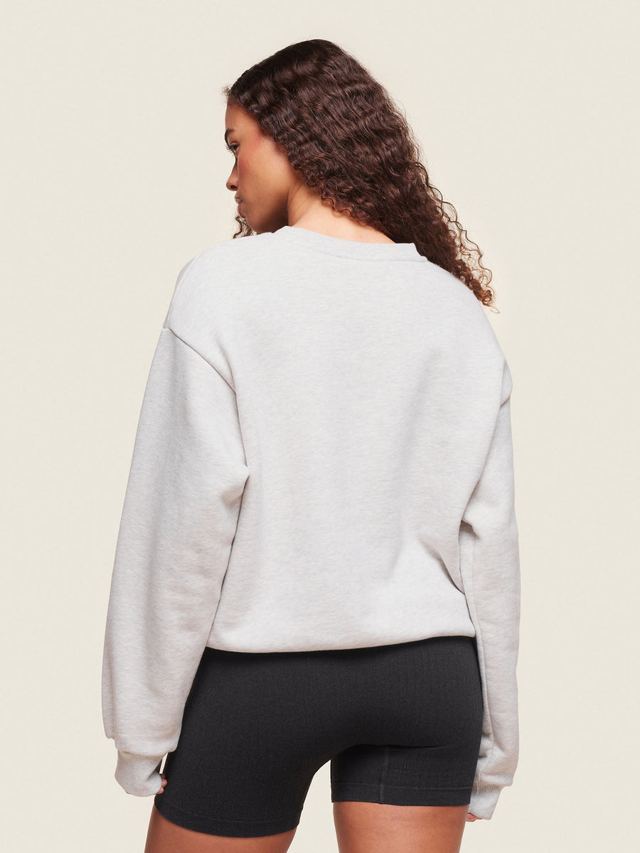 Gymshark Phys Ed Crew Neck Sweatshirt — Light Grey Core Marl — 2
