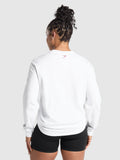 Gymshark Lifting Essentials Graphic Long Sleeve Top — White — 2