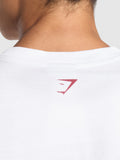 Gymshark Lifting Essentials Graphic Long Sleeve Top — White — 5