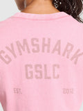 Gymshark GSLC Washed Graphic Crop Top — Sunset Pink/Wash — 5