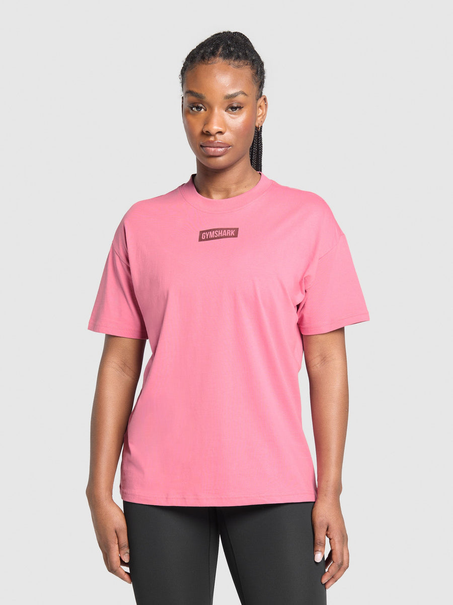 Gymshark Block Oversized T-Shirt — Sunset Pink — 1