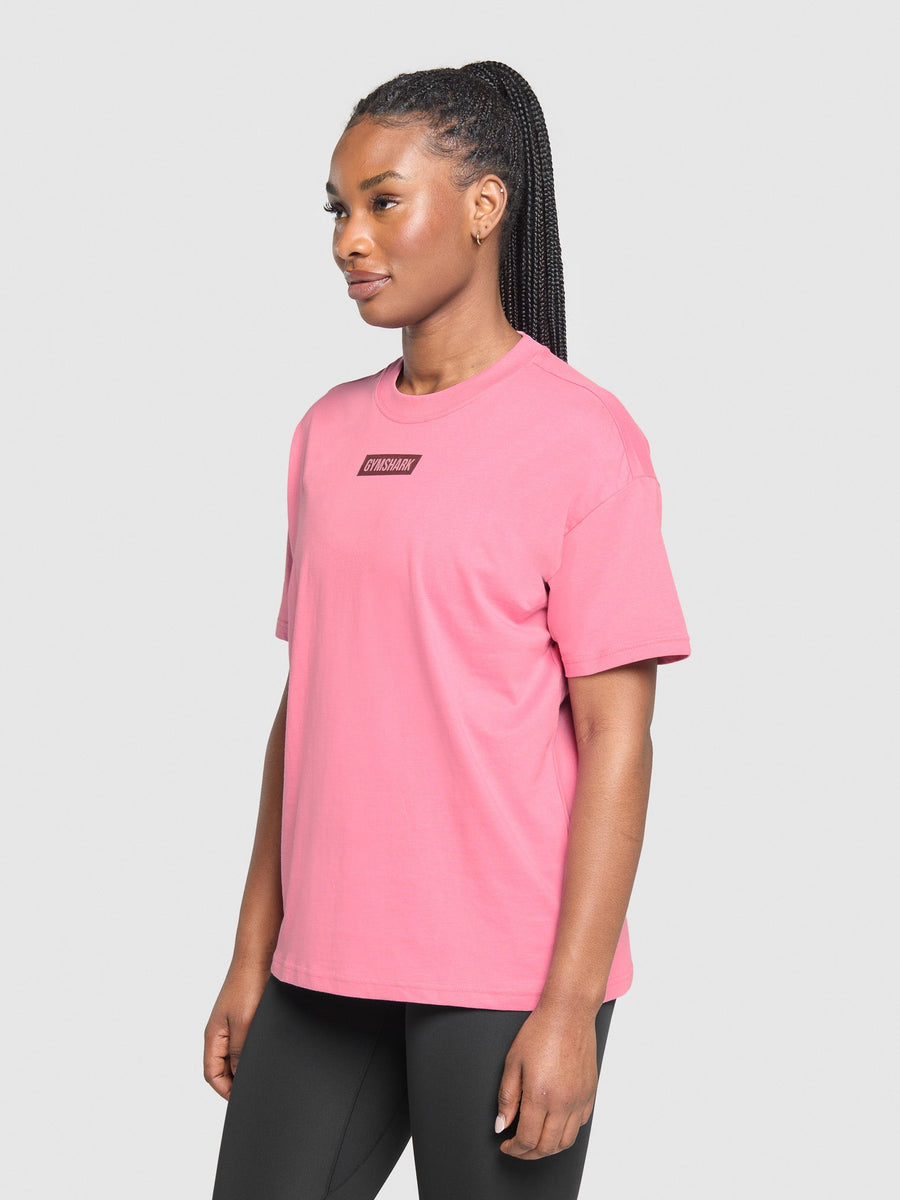 Gymshark Block Oversized T-Shirt — Sunset Pink — 3
