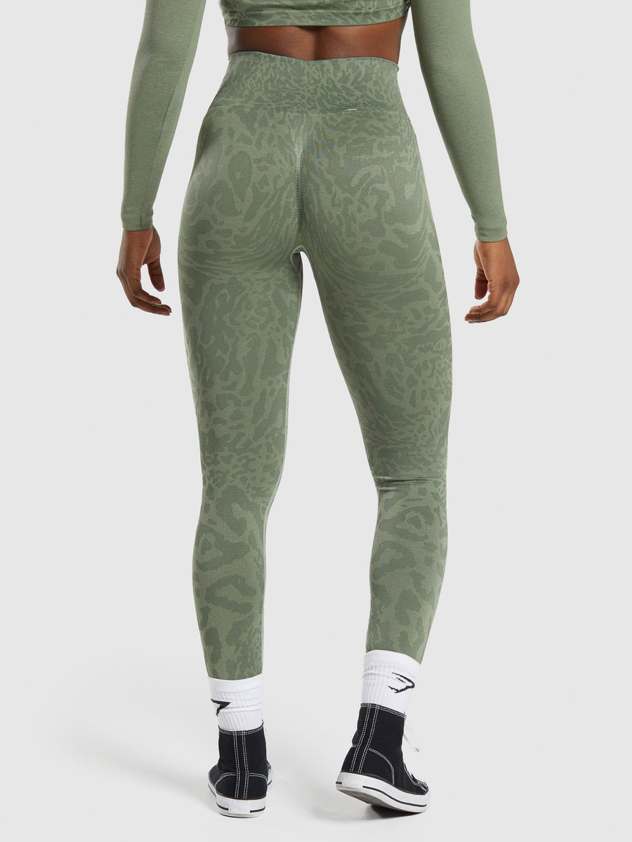 Gymshark Adapt Safari Seamless Leggings — Force Green/Faded Green — 2