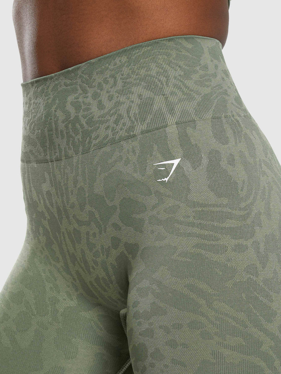 Gymshark Adapt Safari Seamless Leggings — Force Green/Faded Green — 4