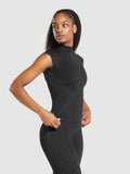 Gymshark Contour Heart Seamless Short Sleeve Top — Black/Asphalt Grey — 3