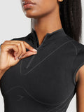 Gymshark Contour Heart Seamless Short Sleeve Top — Black/Asphalt Grey — 5