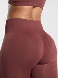Gymshark Everyday Seamless Leggings — Burgundy Brown — 4