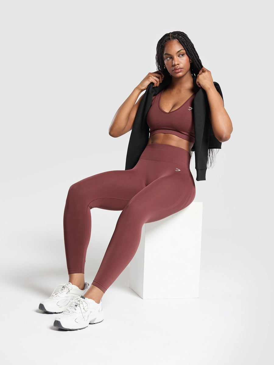 Gymshark Everyday Seamless Leggings — Burgundy Brown — 5