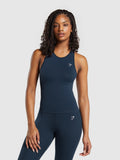 Gymshark Everyday Seamless Tight Fit Tank — Navy — 1