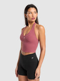 Gymshark Halter Neck Cami with Shelf — Washed Berry Pink — 3