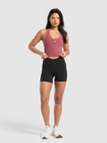 Gymshark Halter Neck Cami with Shelf — Washed Berry Pink — 4