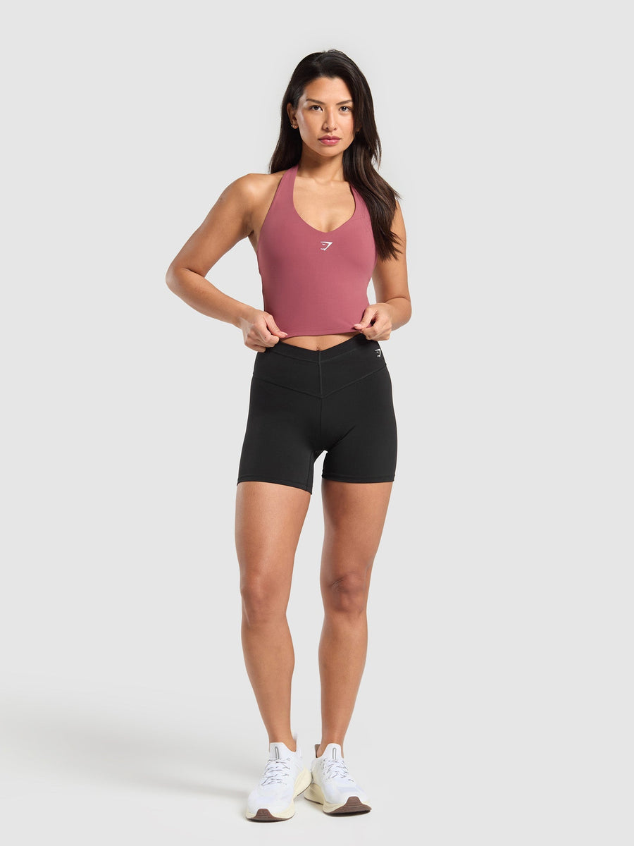 Gymshark Halter Neck Cami with Shelf — Washed Berry Pink — 4