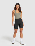 Gymshark Halter Neck Cami with Shelf — Linen Brown — 4