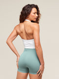 Gymshark Halter Neck Cami with Shelf — White — 2