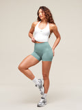 Gymshark Halter Neck Cami with Shelf — White — 4