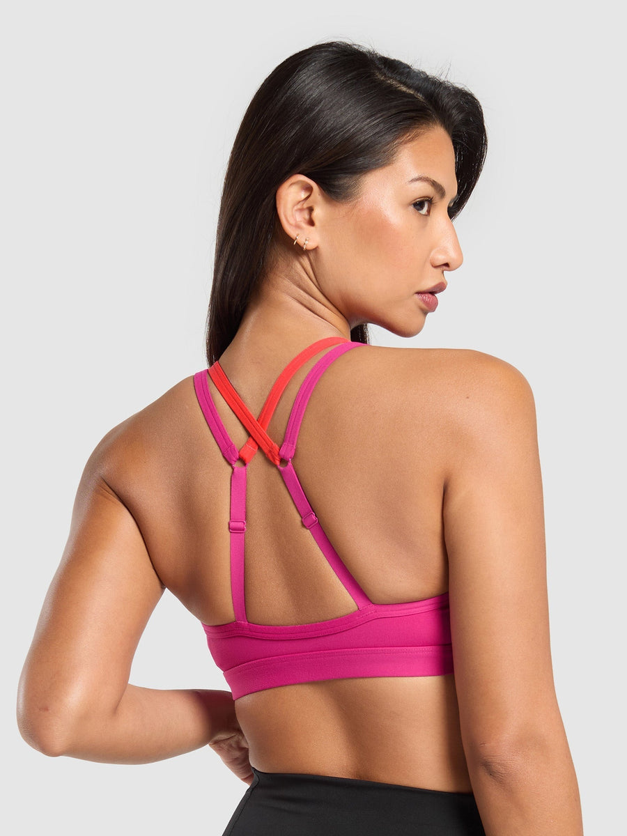 Gymshark Double Up Sports Bra — Winning Pink/Coral Red — 2
