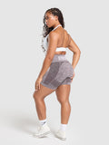Gymshark FLEX SHORTS — Plum Brown/White Marl — 4