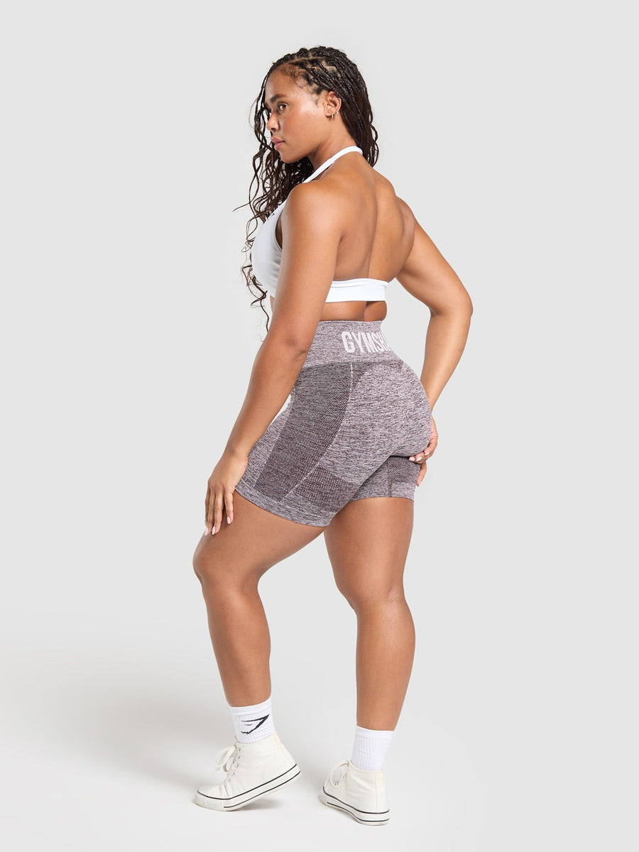 Gymshark FLEX SHORTS — Plum Brown/White Marl — 4